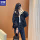 ROMON 2025 new style windbreaker jacket for women, spring and autumn style, hooded, casual, versatile, small, short, sports black, black (2321 without/velvet) M 110Jin Jin is equal to 0.5 kg within