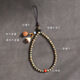 
Beiyipin Zen Chinese style mobile phone chain lanyard wrist style natural green sandalwood beaded mobile phone chain hanger exquisite high-end male zodiac year pendant