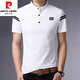 Pierre Cardin Camiseta de manga corta Collar de pie para hombres Camiseta de mediana edad de mediana edad de mediana edad de tamaño grande y camisa a media manga de verano Traje de papá 826/Black XL 180