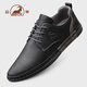 Ram Lederschuhe Herren echte Leder Frühling und Sommer formelle Geschäftsluhe Britische trendige Herren -Freizeitschuhe schwarz 42