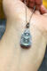 The library selects Myanmar A-grade jade pendant ice type ice type gourd s925 sterling silver inlaid natural necklace with chain