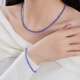 LISERO【紫气东来】坦桑石项链18K金刻面坦桑石锁骨链颈饰 3.0-4.0mm