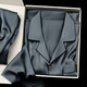 Modal silk pajamas men's long-sleeved spring and autumn high-end simple solid color big-name style loose casual home wear gift box set gray blue short sleeves + trousers 2XL recommended 160Jin Jin equals 0.5kg -180Jin Jin equals 0.5kg