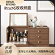 Dust-proof cosmetics storage box wooden dresser desktop drawer-type large-capacity skin care dust-proof cosmetics with mirror 9*25c