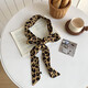 Bufanda de estampado de leopardo primavera y otoño nuevo cuello retro protección bufanda pequeña transmisión de muñeca de moda corbata corbata de la banda de la banda del cabello