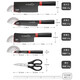 Shibazi Kitchen Knife Set Vegetable Knife Bone Chopping Blade Meat Knife Fruit Knife Scissors Bone Chopping Knife Knife Holder Kitchenware Set Value-for-money Knife Set Six-piece Set