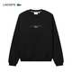 Lacoste French Crocodile Herrenkleidung losen Stil Baumwolle Runde Nackenpullover Sportpullover SH3878 031/Schwarz L 5