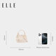 ELLE women's bag new style bag woven bucket bag portable vegetable basket bag one shoulder crossbody bag birthday gift 25223 white