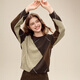 Betu Women's 2025 Winter New Sweater Irregular Geometric Contrast Color Design Soft Wax Top Women 2511T47 Brown XS (Brown Pre-sale Ships on 11/29)
