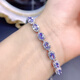 Yixiang natural tanzanite bracelet for women, clean and good color. 925 silver precision inlay supports detection. Natural tanzanite bracelet for women, clean and good color.