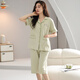
Yalu middle-aged and elderly mother pajamas for women in summer pure cotton short-sleeved cropped pants casual cardigan home clothing two-piece set thin N9893 M 80-100Jin [Jin equals 0.5 kg]