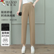 Woodpecker summer cropped pants make you look slim and tall, casual, small, high waist draped straight and versatile pants for women, gray 3XL