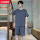 恒源祥睡衣男士夏季棉质短袖加大码薄款宽松中青年休闲家居服套装可外穿 9922【H系列男短袖短裤套装】 L 【100-125斤】