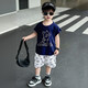 
Xiaohuanmei children's short-sleeved suit Korean version 2025 summer new girl pure cotton T-shirt boy shorts baby children turmeric three-color skateboard 100 (recommended height 90-100cm)
