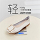 ZHR single shoes women's soft flat bottom light mouth bean women's shoes fairy style light lazy shoes one-step AH95F beige 38