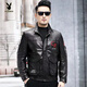 Playboy (PLAYBOY) 2025 New Autumn and Winter Slim Motorcycle Flying Leather Texture Trendy Handsome Jacket Stand Collar Casual Men's Jacket Black - Single Leather L 170 Size - 115-125 Jin Jin is equal to 0.5 kg