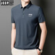 Jeep Spirit Neues komfortables Polo-Hemd Herreneis Seiden kurzärmelig T-Shirt Summer Revers Anti-Falten-Geschäft und lässige und ältere halbärmelige Jeep12358 Ice Seide Polo-Hemd/Obsidian Black L [110-125jin [Jin gleich 0,5 kg]]
