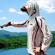 2025 new fishing sun protection clothing men's suit ice silk breathable sun protection quick-drying anti-mosquito sports fishing clothing customization 002 red top + gray pants L recommended 115 to 135 Jin Jin equals 0.5 kg