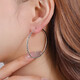 QIANSHU (QIANSHU) PT950 platinum earrings for women, oversized earrings, earrings, earrings, earrings, exaggerated personality platinum earrings, inner diameter 3.5cm, weight about 4-4.2 grams