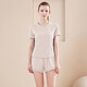 [Sweat-sweat suit] Summer yoga suit women's short-sleeved shorts quick-drying exercise fake two-piece running fitness suit purple XL