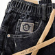 Hualin Fashion Spring y Autumn STRING Jeans Pequeños Panteros de pies pequeños Harun Tendencias versátiles Yiniu 983 Negro L