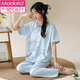 Pyjamas d'été modal Suit de style chinois à manches courtes pour femmes Coton NOUVEAU pantalon chinois Les vêtements de maison peuvent être portés en été mince y9905 xl (recommandé 115-130jin [Jin est égal à 0,5 kg]))