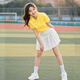 
The opening ceremony of the sports meeting of primary and secondary school students flag bearer costume junior and senior high school students chorus performance costume cheerleading costume 841 color top + white skirt + D white socks XS All size