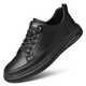 Spider King 2025 Neue Herrenschuhe, modische und vielseitige Nicht-Schlupf-Brettschuhe, Winter plus Samt warme schwarze Lederschuhe, Black Plus-Samtstil für Männer, 6623 Modelle, Standardgröße 44