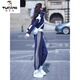 Woodpecker sports suit for women Spring and Autumn 2025 new style street-fried leisure sports two-piece set fashionable and fashionable, age-reducing Tibetan blue regular style [723] L [recommended 110-120Jin [Jin equals 0.5 kg]]