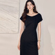 ROEYSHOUSE LOOKI Intellectual Black Hip-Wood Dress for Women 2025 Summer New Temperament One-Link Slim Skirt 12112 Black M