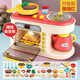 Children aged 3-6-10 have a house kitchen toys simulated kitchen utensils steaming and cooking coffee afternoon tea microwave breakfast 47PCS breakfast machine [green] upgraded version-G766
