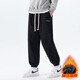 Gtyuwvg400g Super Soft plus Samtsporthosen für Männer 2024 Herbst- und Winter-Gelegenheits-Sporthosen für Männer Hong Kong Style Lose 683 Light Grey Plus Velvet 4xl