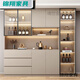 Hongtong Lacteur haut armoire intégrée Mur Léger Luxury Home Living Room Wine Cabinet Restauration à thé Armoire de rangement Cuisine Style 14280 * 40 * 220 Livraison à la maison +