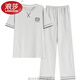 浪莎（LangSha）睡衣夏天男2024新款夏季薄款纯棉短袖长裤家居服春秋青年大码套装 #XF-3923 优质款 L 【100-125】斤