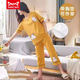 Catman Miiow Pyjamas mit Brustpolster für Frauen im Sommer süße große Größe Dünne, kurzärschige, geschnittene Hosen Frühling und Herbstanzug Frühling und Sommerkleidung kurzärmelige Kumpelhose [mit Brustpolster] 679m Bär M.