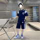 Sofea sommer boy hübsche trendy Anzug 2025 Kinder mit mittlerer Kinder Sportkleidung Guangzhou 13 Reihen 826C Fadenkragen Sommer - Marine Blue 140