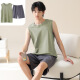 Palando Pajamas para hombres para pantalones cortos de chaleco sin mangas de algodón de verano Gran tamaño para el chaleco de verano para hombres Juego de ropa para el hogar 13657 [algodón puro, amigable con la piel y transpirable] XL [sugerido para 120-140Jin [Jin iguala 0.5 kg] de desgaste]