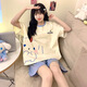 Jingpufei Summer Pajamas для женщин, мультфильм милый ins в стиле одежды в стиле домашней одежды можно носить за пределами Гуанчжоу Тринадцать строк 677 Purple Kulomi 170 M Code [предполагает 80-90 Jin [Jin Equals 0,5 кг]]]]