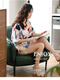 Yalu 2025 Pyjamas für Frauen im Sommer Pure Cotton Shorts Shorts Süßes japanischer Sommer zweiteiliger Anzug Dünne Heimkleidung Sommer T304YZT9855 3XL [Empfohlen 150-170jin [Jin gleich 0,5 kg] Trage] Durchschnittliche Größe