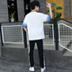 Qiao Yumeneng Summer Boy kurzärmeligte Sweatshirt 13-jährige Teenager-Hosen T-Shirt T-Shirt Zweiköpfig 15 Schüler der Junior High School 14 Sportanzug Weiß und Blauanzug 9226 (Kurzärärmel + Hosen) Hochwertiges M (Empfohlen 78-95 Jin [Jin gleich 0,5 kg]))