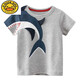 
G. DUCKKIDS boys pure cotton short-sleeved T-shirt summer clothes children's clothing children's baby round neck fashionable top small and medium-sized shark half-sleeved trendy short-sleeved 9272 meters white 90 cm