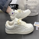 RXEX national trend casual white shoes for men and women couples spring and summer thick sole high-rise shoes lightweight breathable sports shoes for men off-white 42 (260mm)