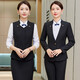 Yuanfeiya Hotel front desk reception work wear Chinese catering waiter formal work wear high-end professional suit suit for women single-piece blue suit L
