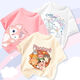 
Disney girls short-sleeved pure cotton T-shirt children's 2025 new loose tops big children summer casual girls summer clothes A231 right beige + A279 powder + C679 white 110 (recommended height 95-105cm)