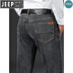 Jeep Spirit Jeep American High-End-Jeans Frühling und Herbst Dicke lockere, gerade High-End-Elastizität im mittleren Alter im mittleren Alter, Schwarz und Gray-679-Dick. Größe 29 Größe [Taillenumfang 2,2 Fuß]