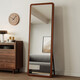 Yupin Dressing Mirror Schlafzimmer Spiegel Vollkörperspiegel Wand Hängende Wand Haushaltsanpassungsgeschoss bis Decken Holzrahmen Spiegel JY78 Walnuss 160*50