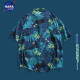 NASA LIKE官方冰丝短袖衬衫夏季凉感休闲花衬衫男女情侣设计感旅游防晒衬衣 夏威夷蓝 （6626） L （推荐120-140斤）