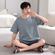 
Catman 100% pure cotton pajamas men's summer short-sleeved suit 5025 new cotton can be worn for boys' home clothes summer 702 L [110-135Jin [Jin equals 0.5 kg]]