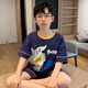 Pierre Cardin (Pierre Cardin) Pajamas para niños Summer 2025 New Pure Cotton Flin Home Traje para niños Big Big Children's Summer Set N693 Chinchilla 100 cm/8 Tamaño [Altura 85-102cm]