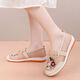 Woodpecker summer new style mesh breathable ancient style Hanfu women's shoes old Beijing cloth shoes women's mesh breathable mother's embroidered shoes off-white 37